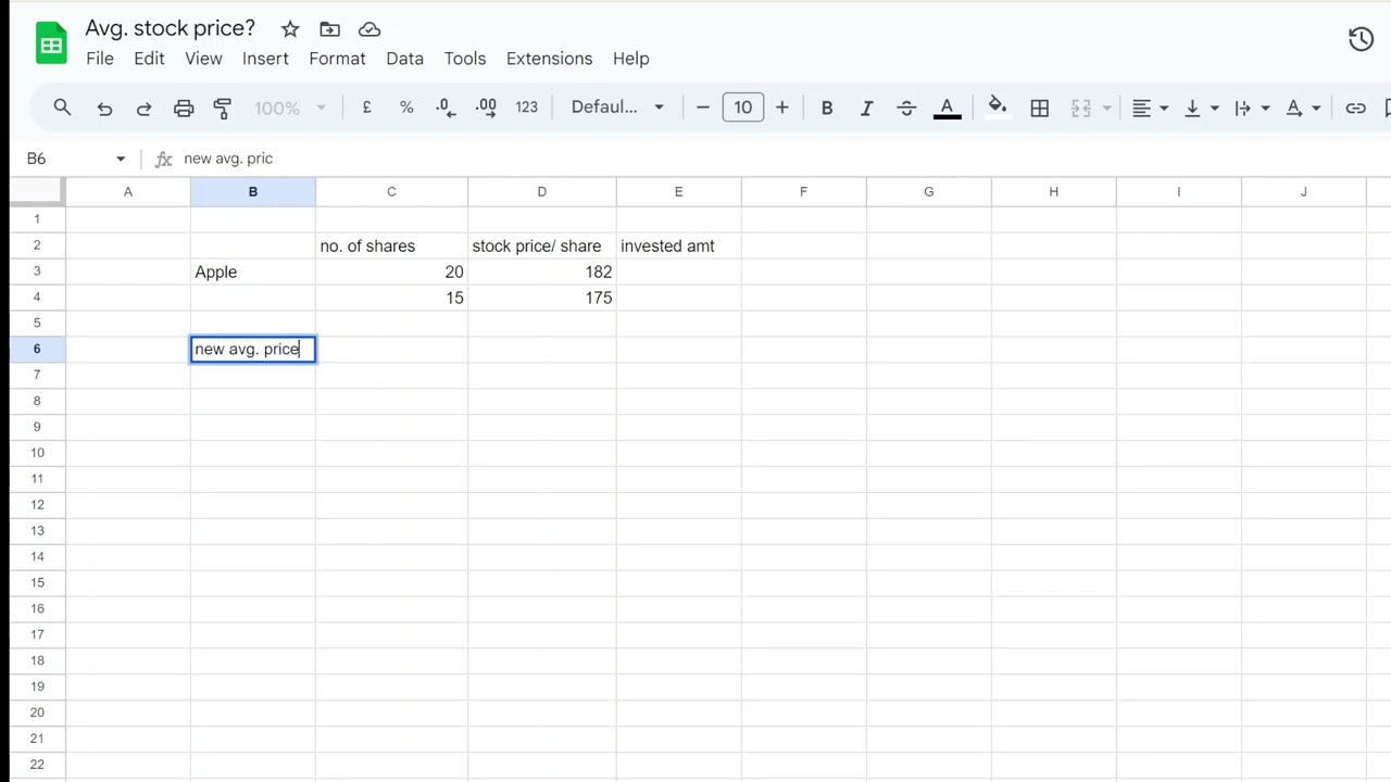 How to calculate the Weighted Average Stock Price with excel???