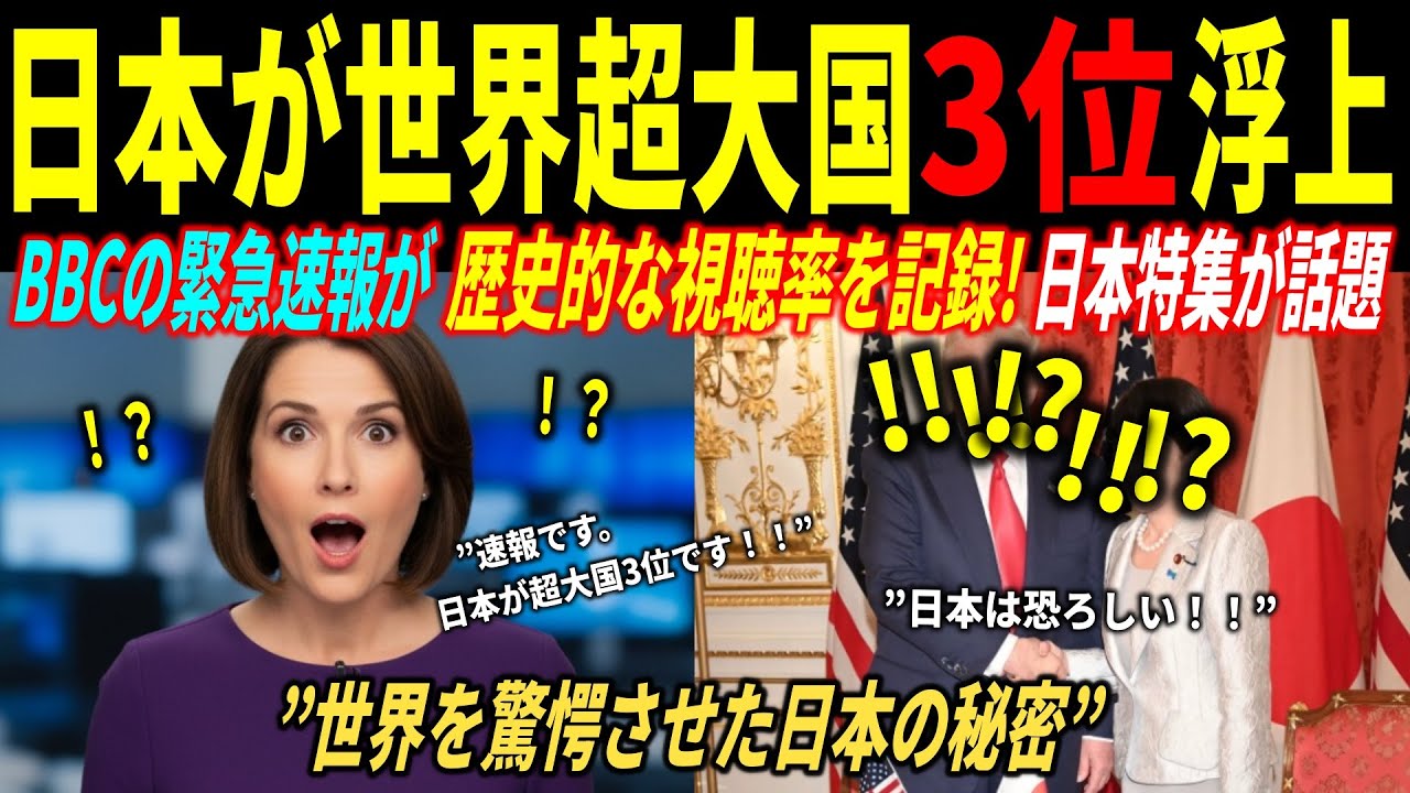 【海外の反応】BBCで視聴率1位！日本が世界強大国3位！英国放送の緊急速報にヨーロッパ中が震撼した理由