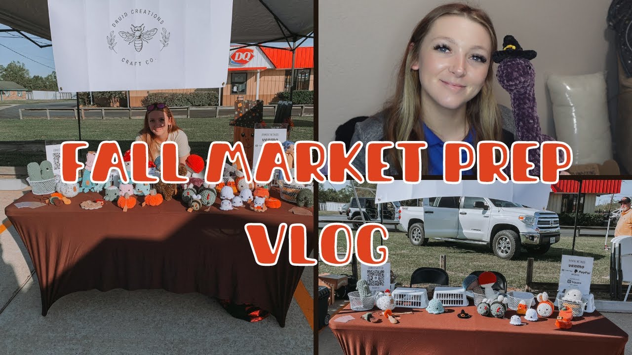 crocheting for my first market 🍁 fall market prep vlog 👻 crochet with me