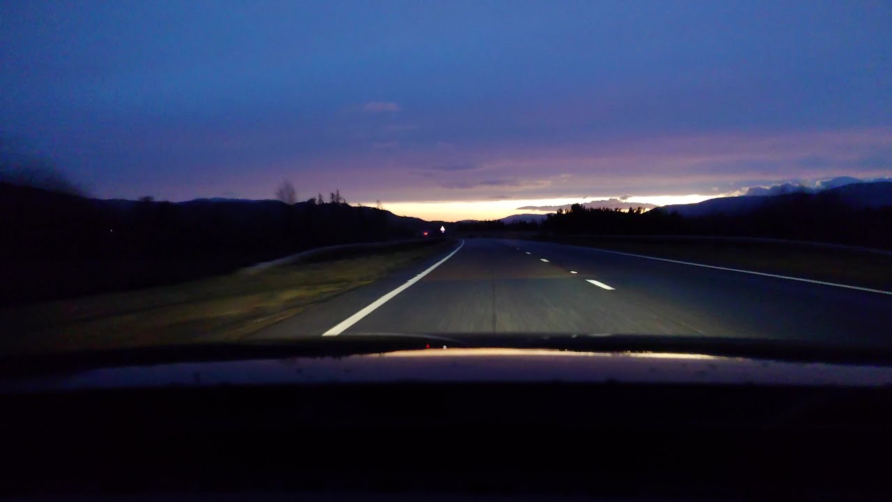Sunrise on A9 to Inverness