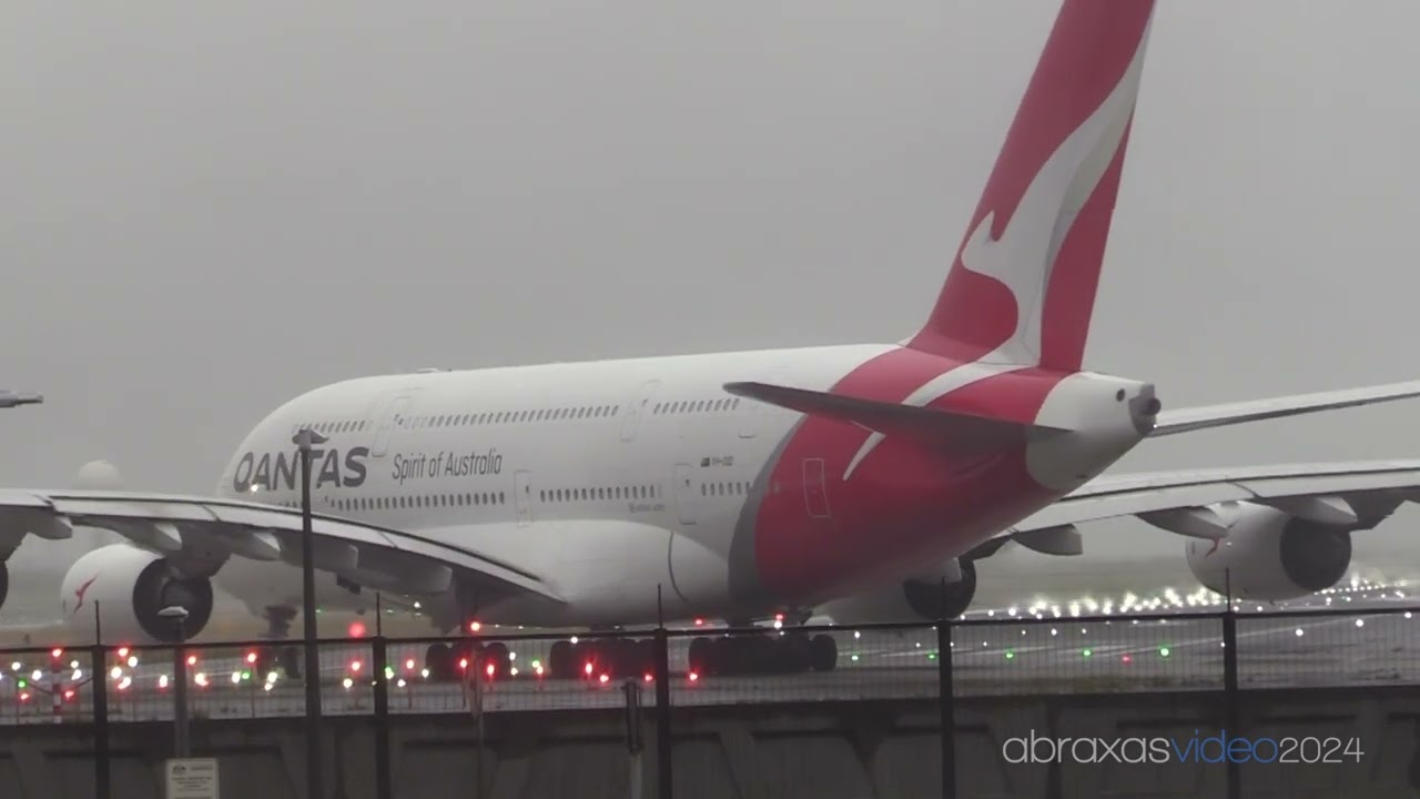 Qantas A380-842 [VH-OQD] - Departure from Sydney