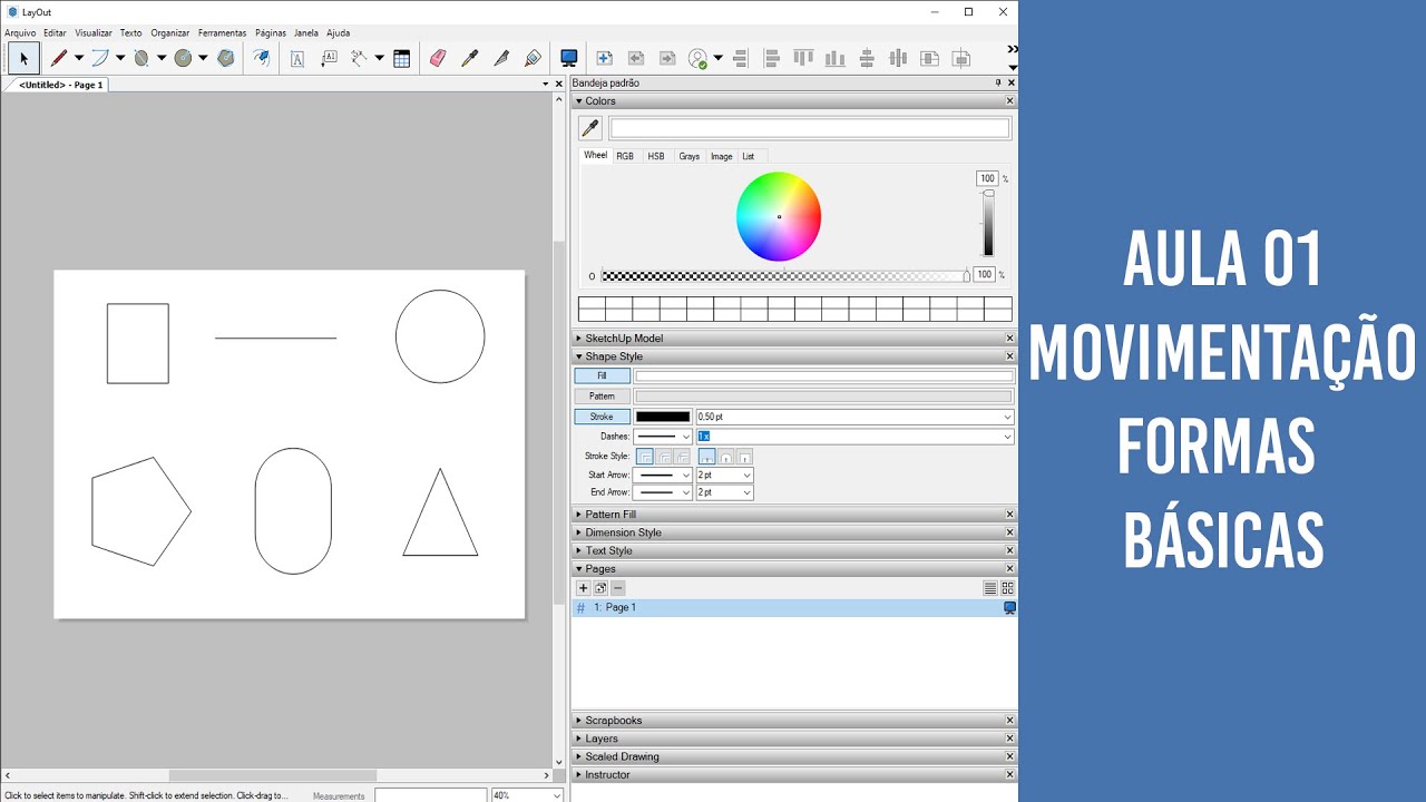 Curso básico Layout - Aula 01 - Movimentação e formas básicas