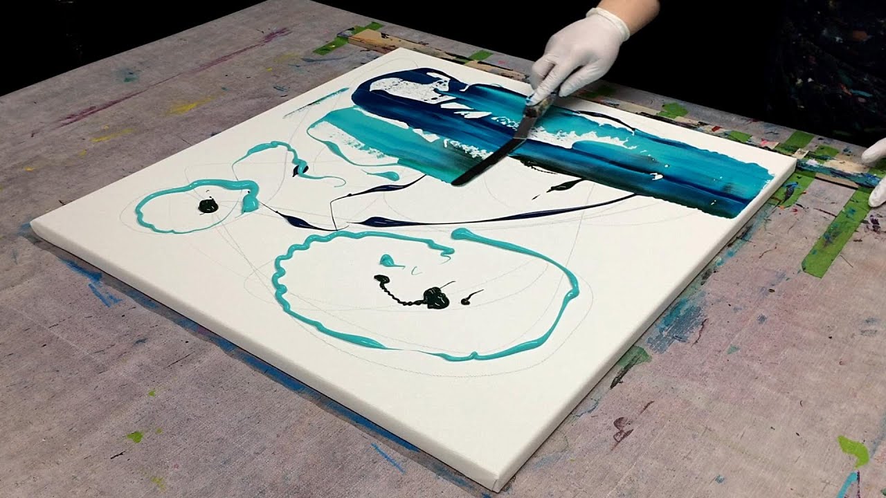 Abstrakte Acrylmalerei mit Spachtel und Glättkelle | einfach abstrakt Malen