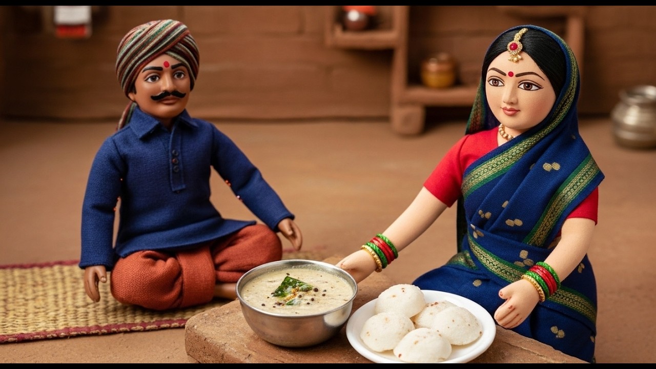 Miniature Doll Makes idly ASMR | Indian Village Tiny Kitchen Story