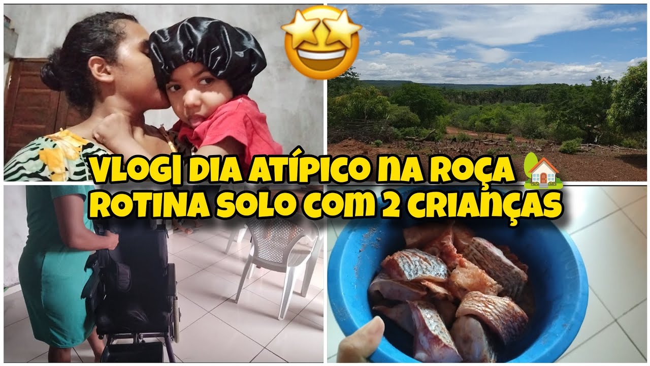 VLOG- DIA ATÍPICO NA ROÇA 🏡| Rotina solo com 2 crianças 