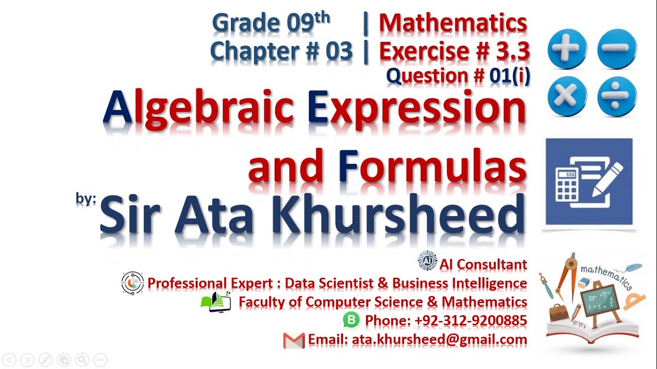 9th | Math | Ex#3.3 | Q#1(i) | STB