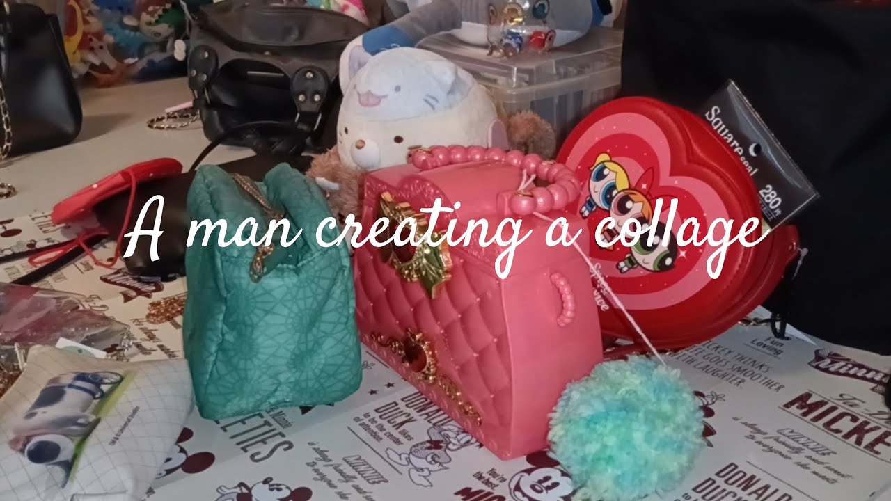 A man creating a collage#ASMR