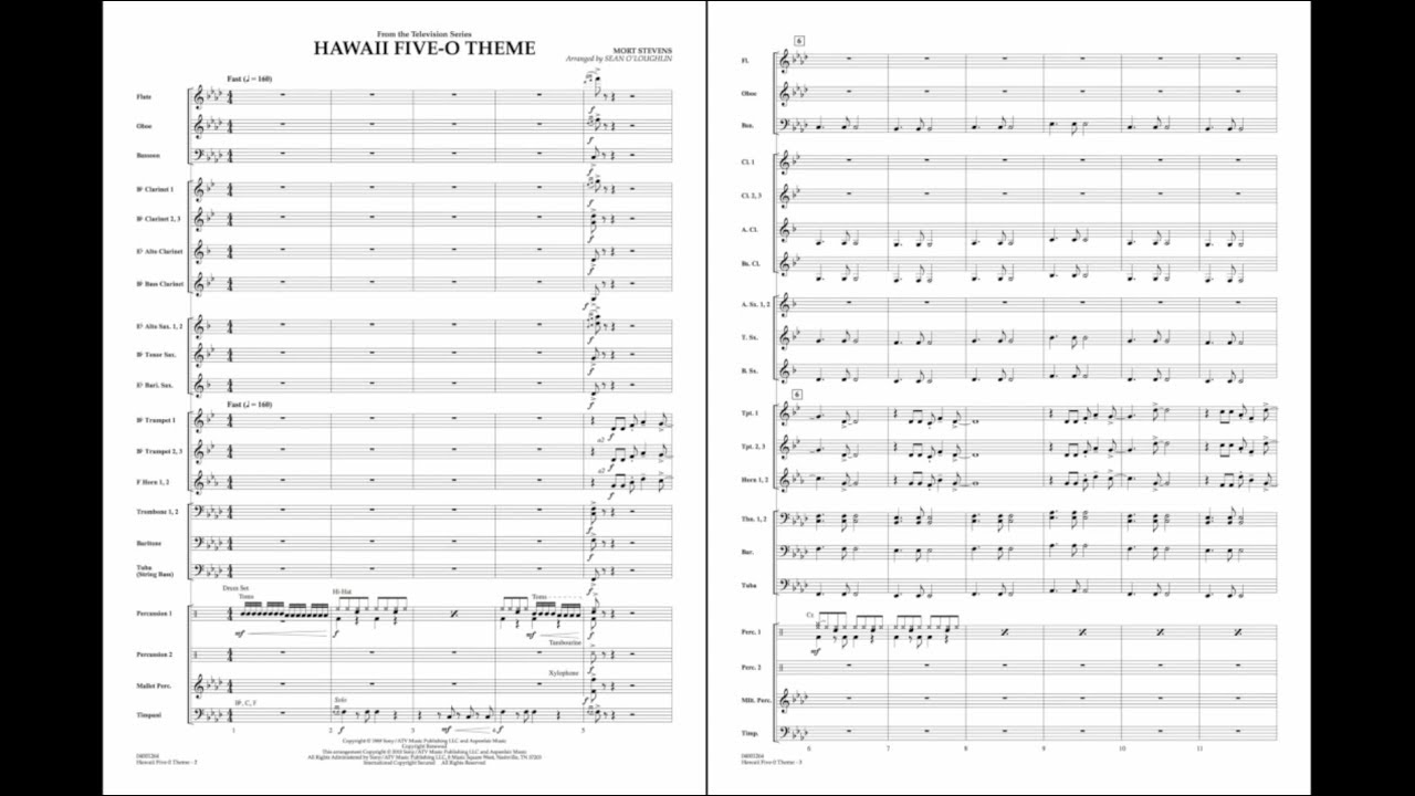 Hawaii Five-O Theme by Mort Stevens/arr. Sean O'Loughlin