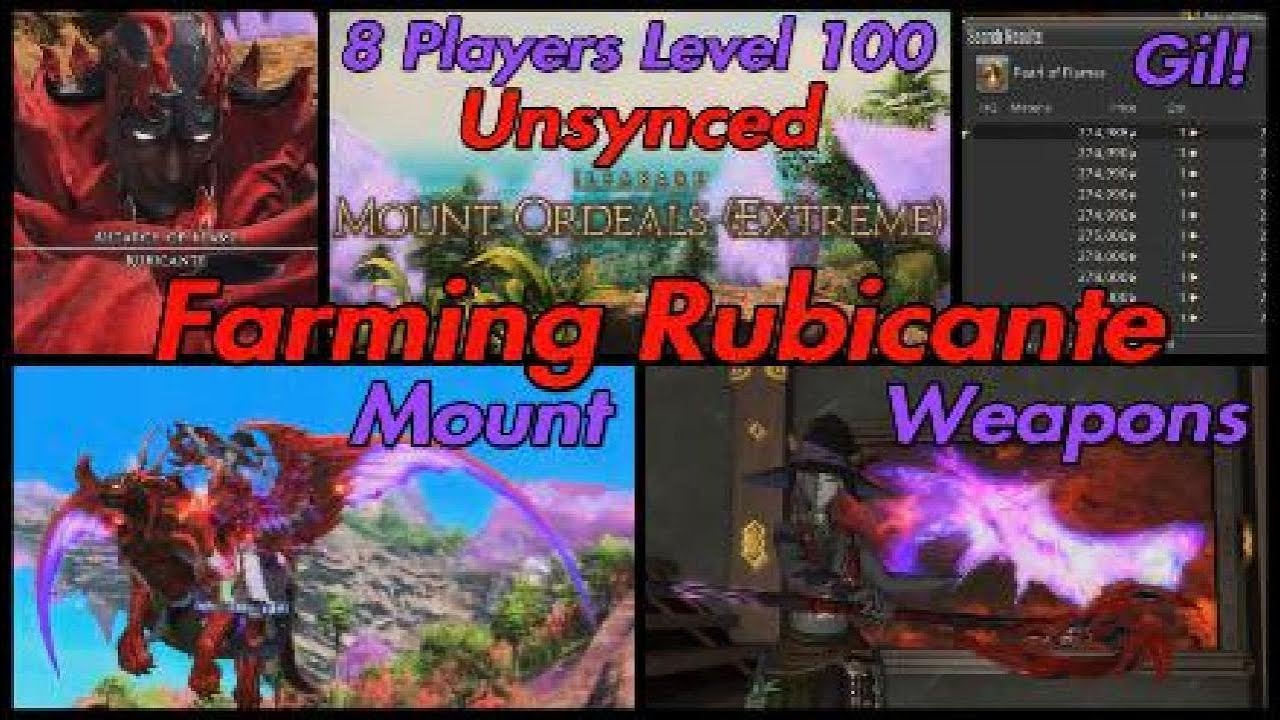 FFXIV: Rubicante Unsynced — Ферма маунтов для 8 игроков на уровне 100 (Mount Ordeals Extreme)