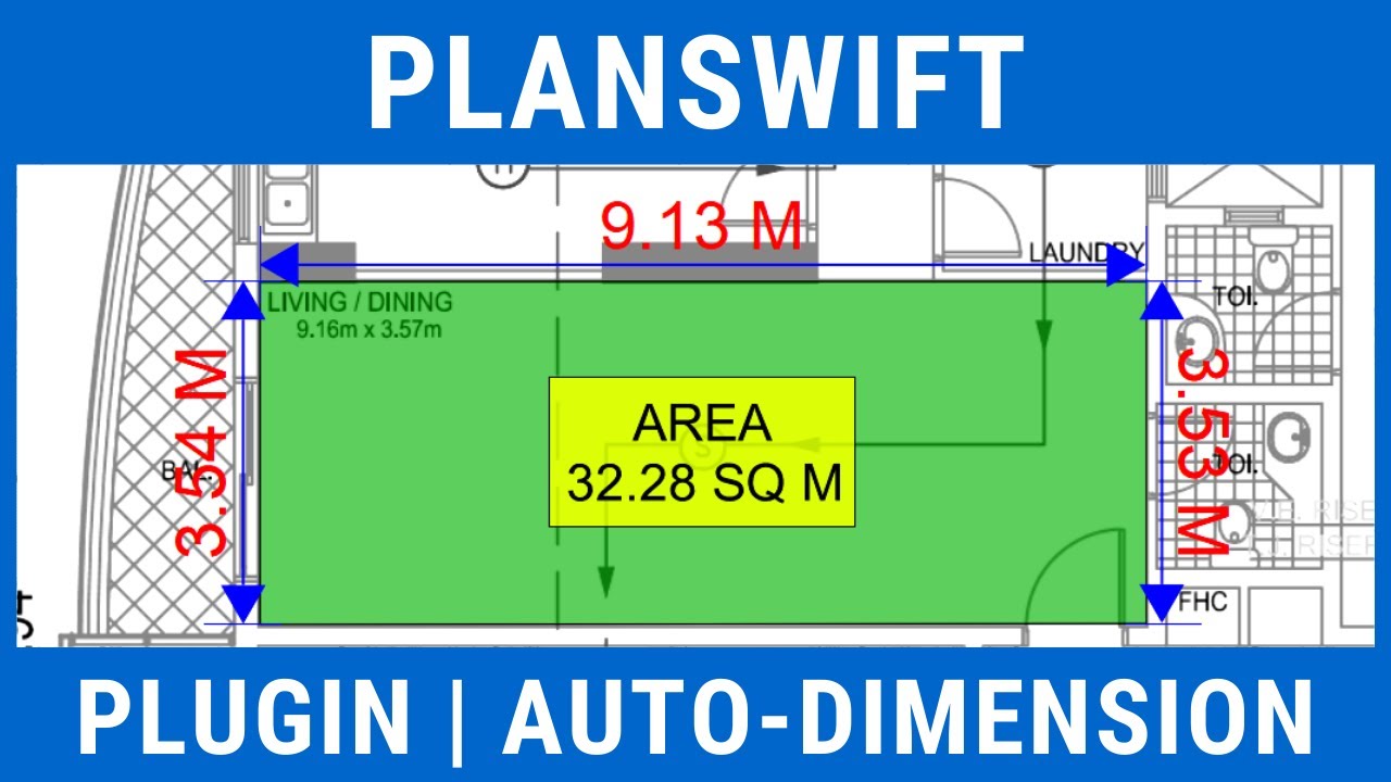 Planswift Plugins | Area with Dimensions | Auto Linear Dimension | Advanced Properties | Planswift 9