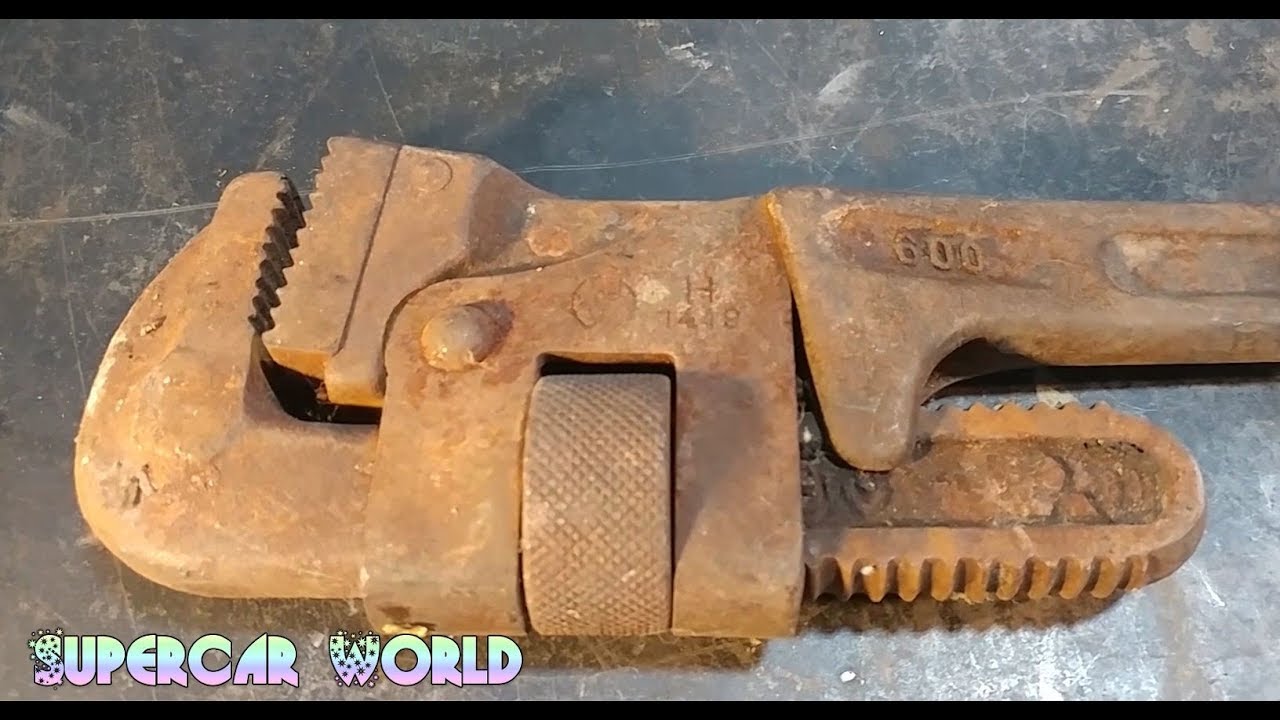 Timelapse RESTORATION Rusted Giant Pipe Wrench