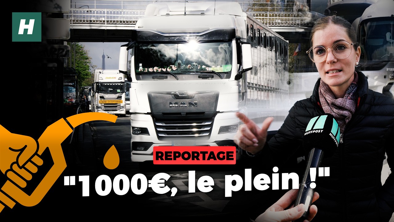 &Agrave; Paris, la col&egrave;re des routiers contre la hausse du carburant et la 
