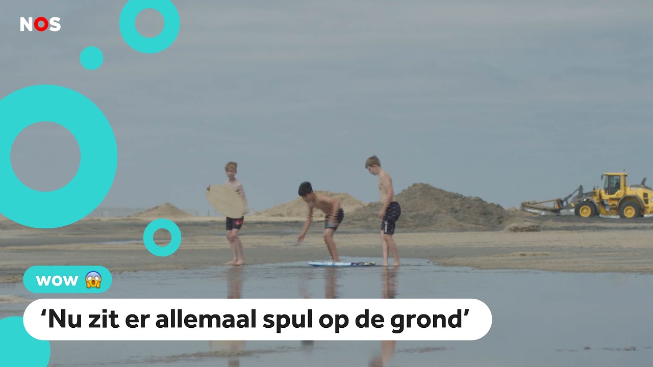 Kinderen op Ameland zitten op een stinkend strand: 'Heel apart'