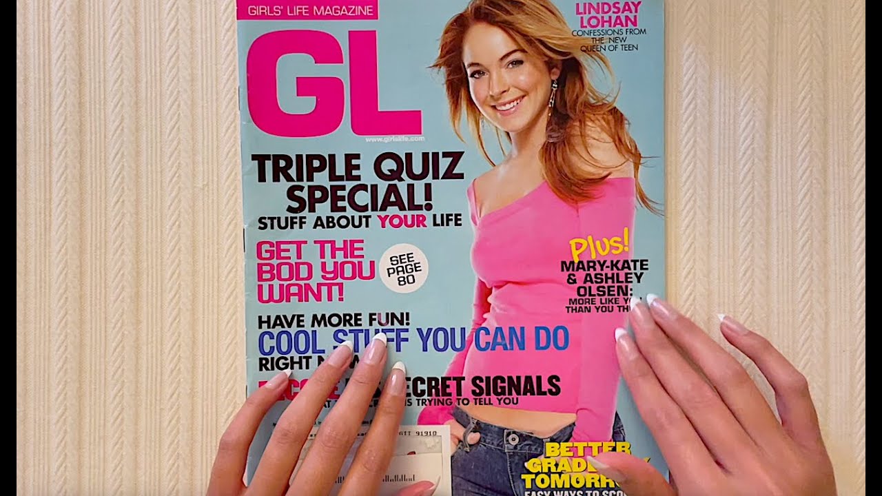🩷⭐ASMR whisper: Girls Life with Lindsay Lohan 2004 magazine flip through ^^ ⭐🩷