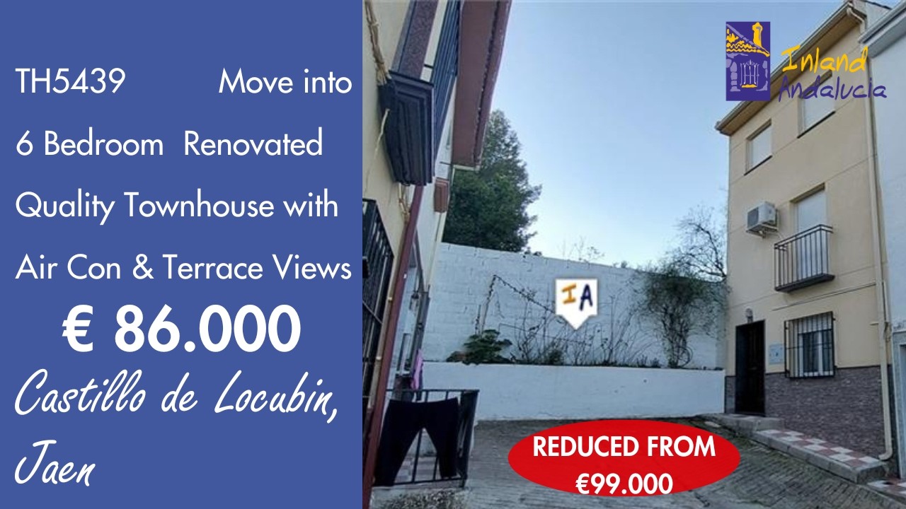 86K, Quality renovated 6 Bedroom 2 Bathroom Town Property for sale in Spain inland Andalucia TH5439