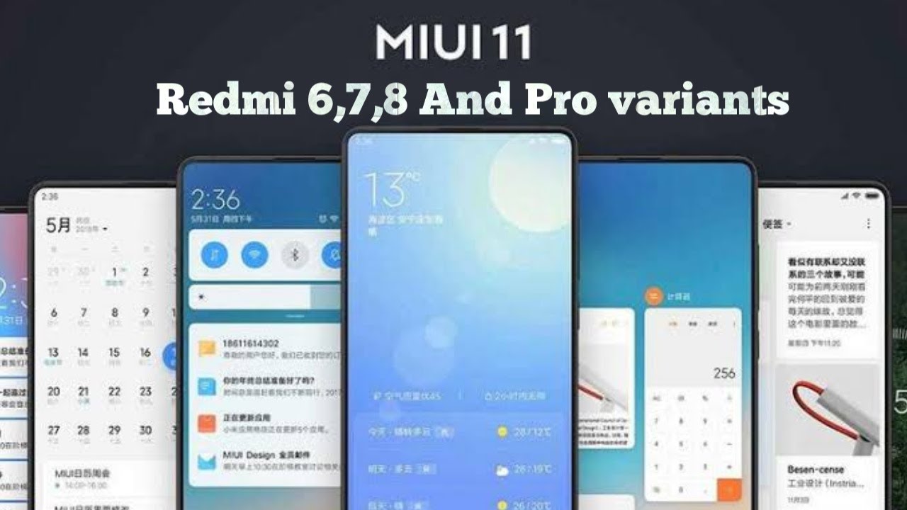 MIUI 11 update for Redmi Note 6,7and 8 , all-pro variants.
