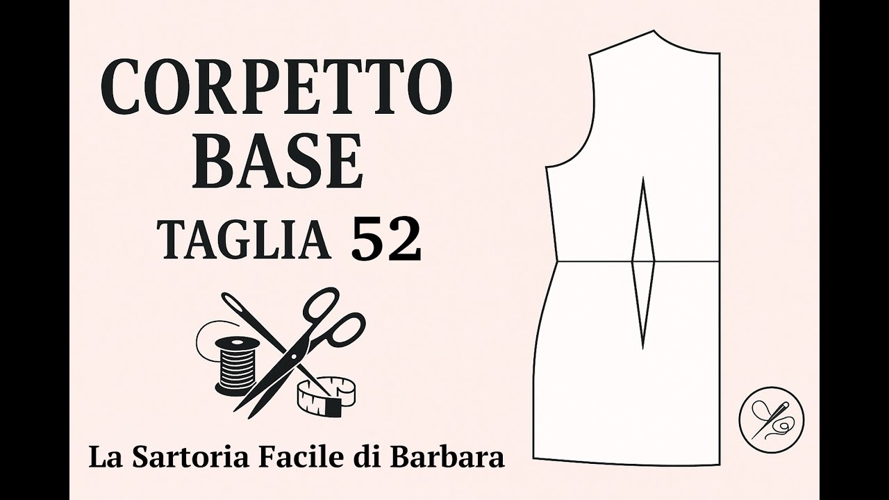 176 CARTAMODELLO CORPETTO TG. 52 CON METODO PROFESSIONALE