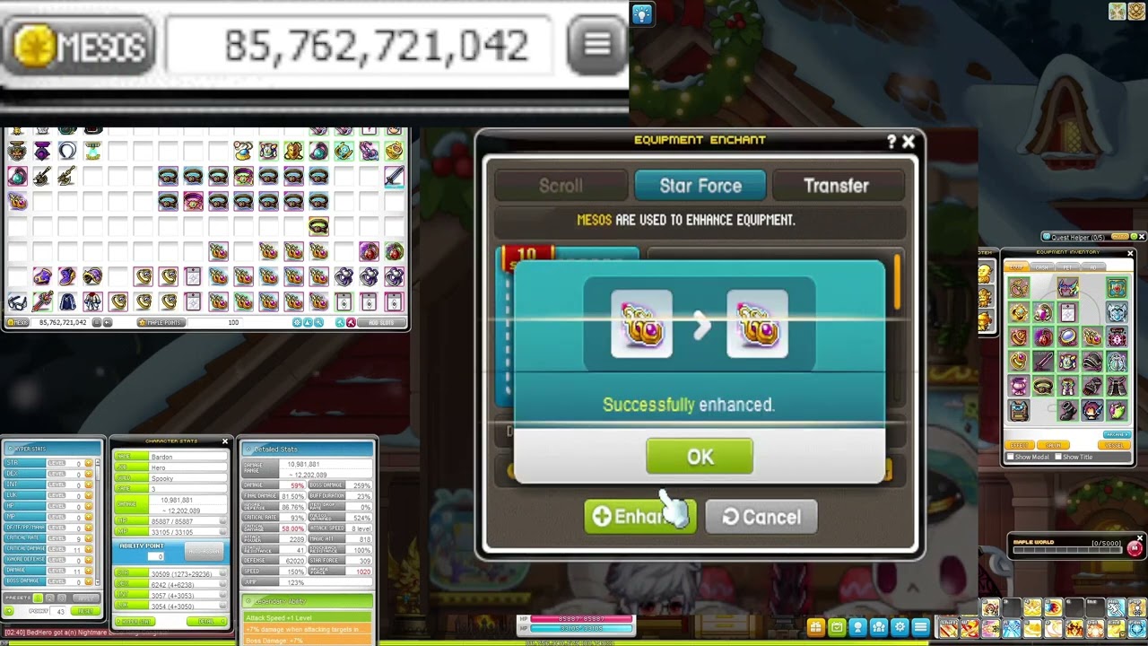 [Maplestory Reboot] Hero 80b Shining Starforce | Savior Update