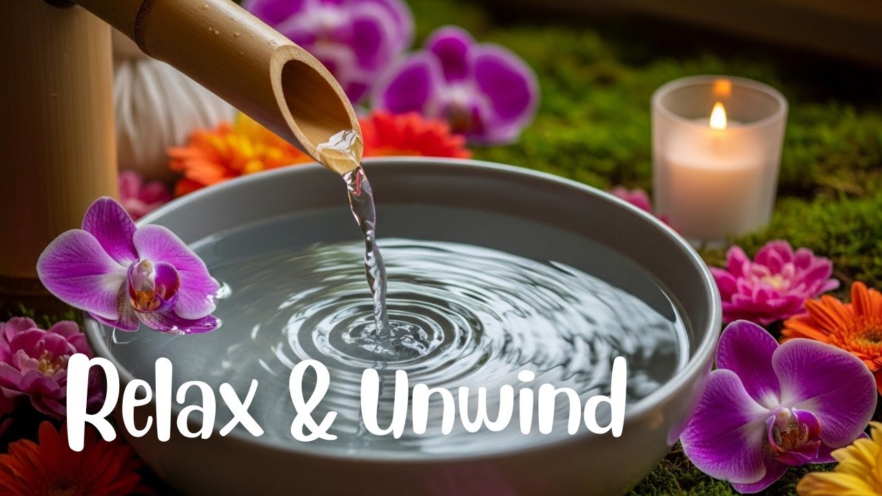 Relaxing Piano Music with Water Flow for Deep Sleep