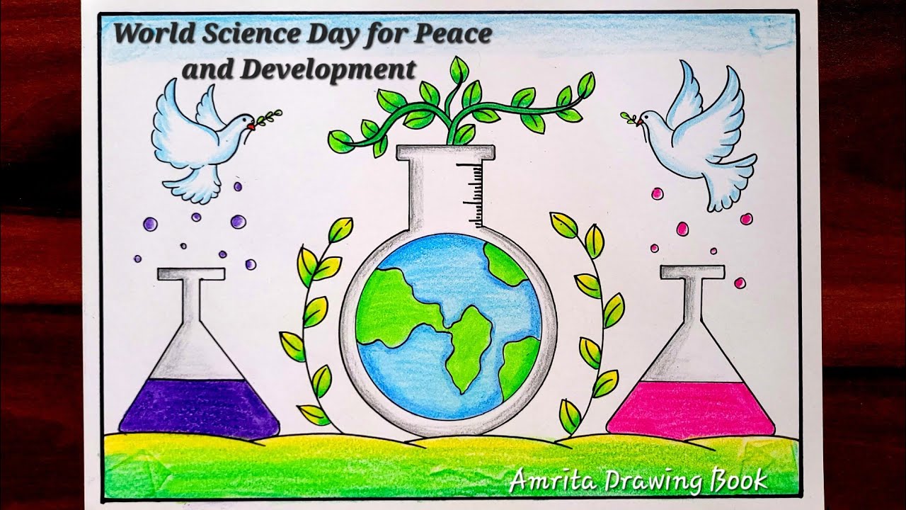 World Science Day for peace and Development Drawing, 10th Nov | World Science Day Poster Drawing