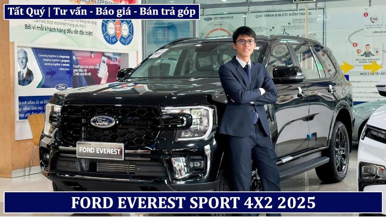 Chi tiết Ford Everest Sport 2025 màu Đen | Giá xe Ford Everest 2025 bản Sport | Trả góp Everest 2025
