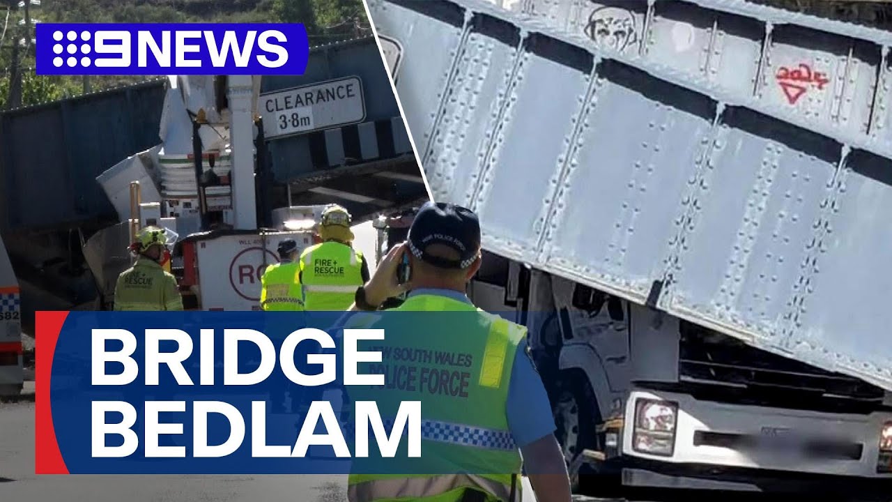 Man killed after NSW bridge collapses on truck | 9 News Australia
