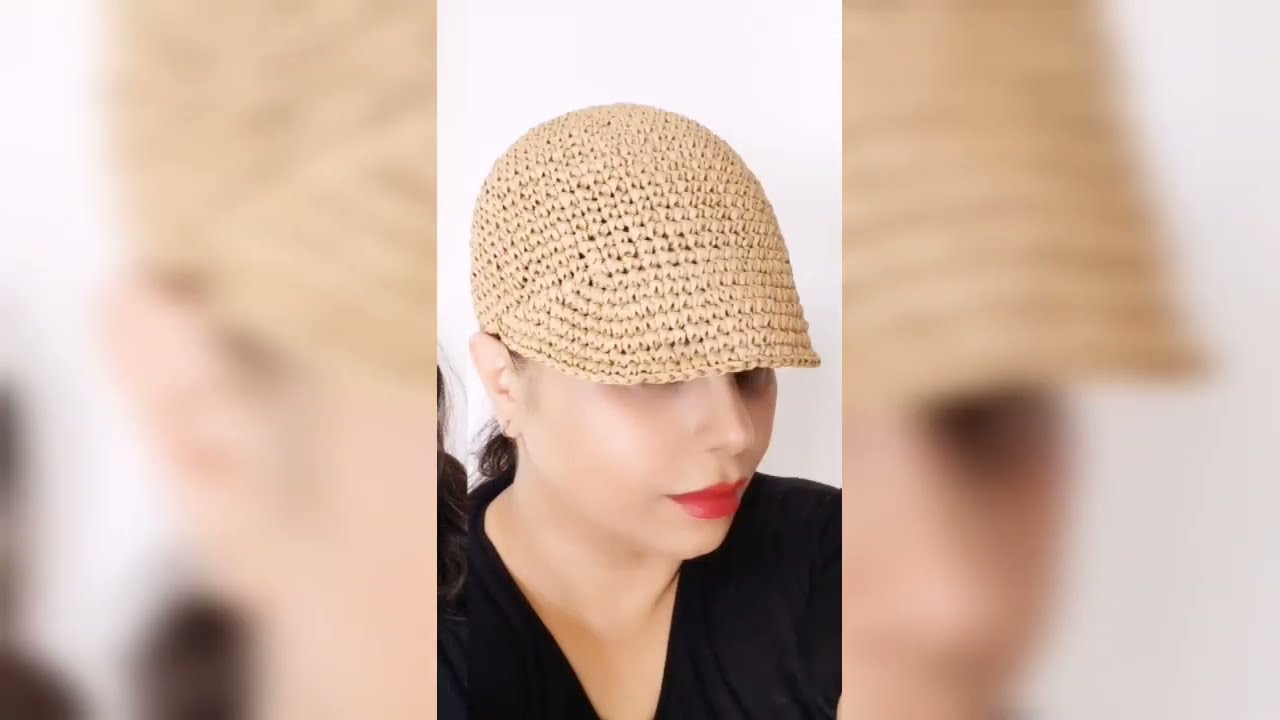 یه کلاه خوشگل با رافیا؛ هم آسونه، هم جذاب🧶🧶 Make your own raffia hat – it's so fun🧶🧶🧶
