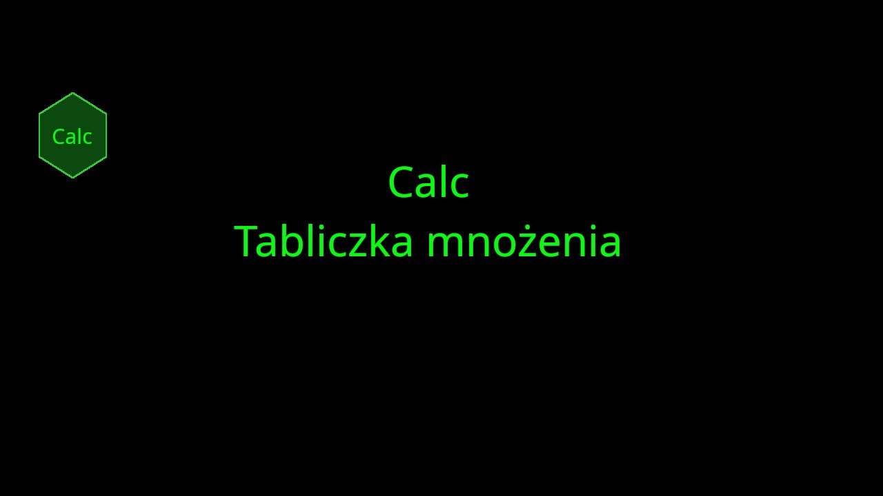 LibreOffice Calc Tabliczka mnożenia