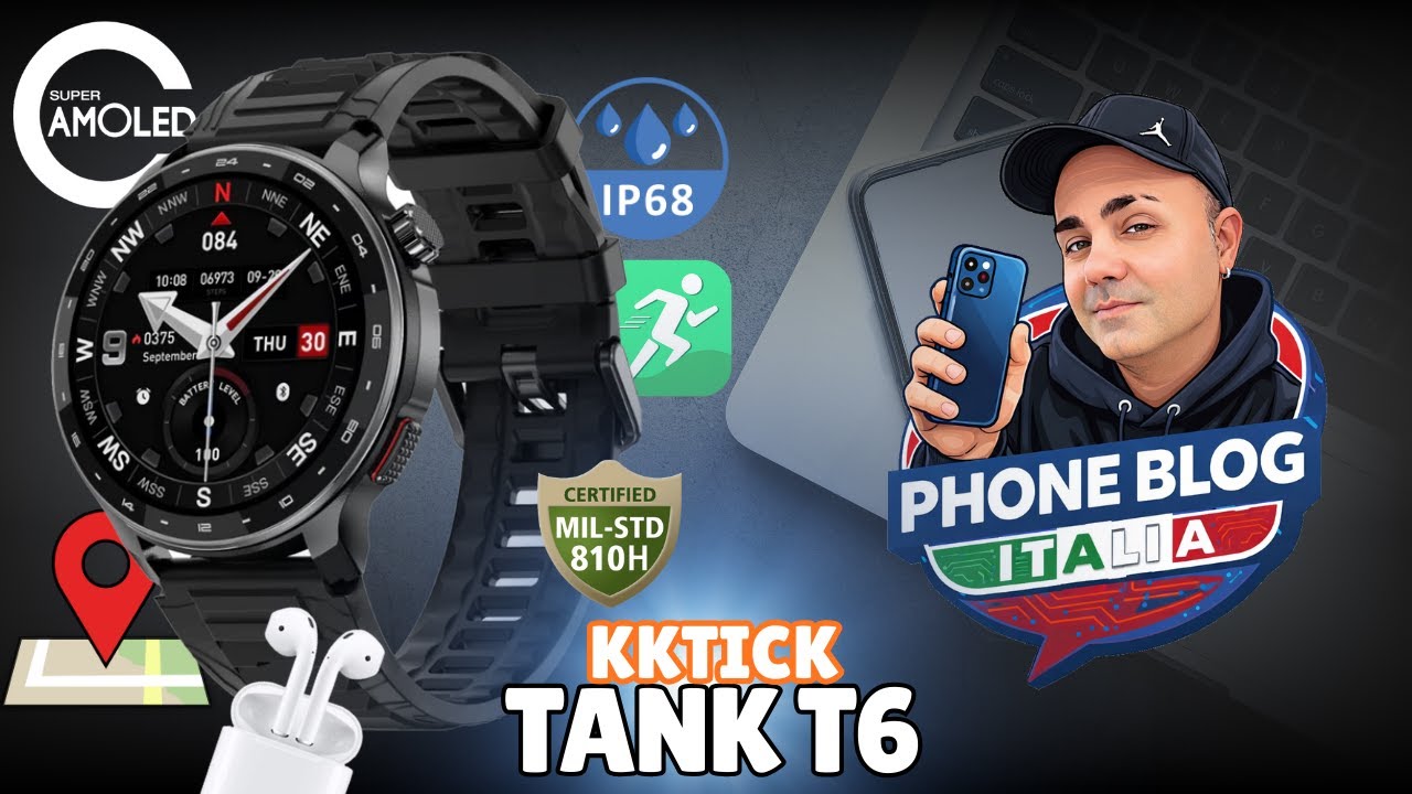 KKTICK TANK T6 è il migliore smartwatch rugged del 2026 con mappe offline e GPS anche per iPhone!