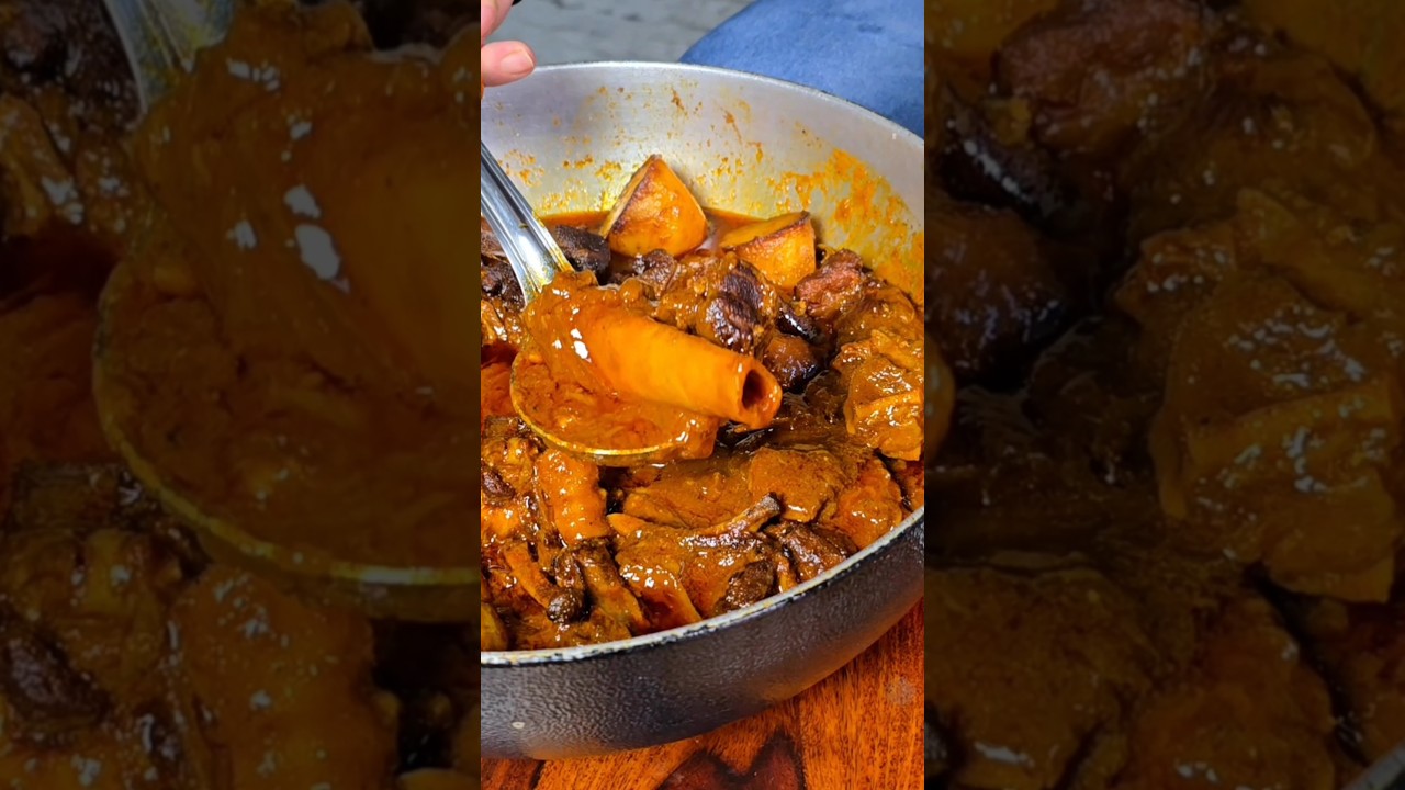 Eating Assam Mutton Curry 