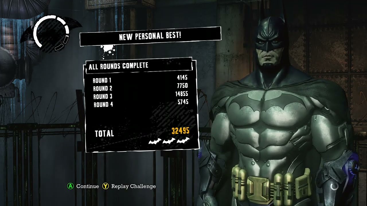 Batman Arkham Asylum - Combat Challenges - 3 star shock and awe (extreme)