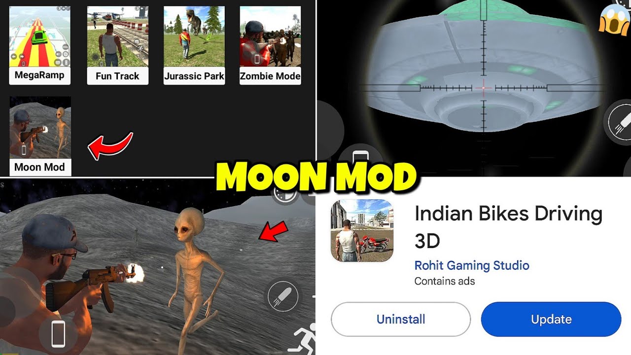 New Moon Mod 🔥 In Indian Bike Driving 3d | Indian Bike Driving 3d New Cheat Code | Moon Mod |