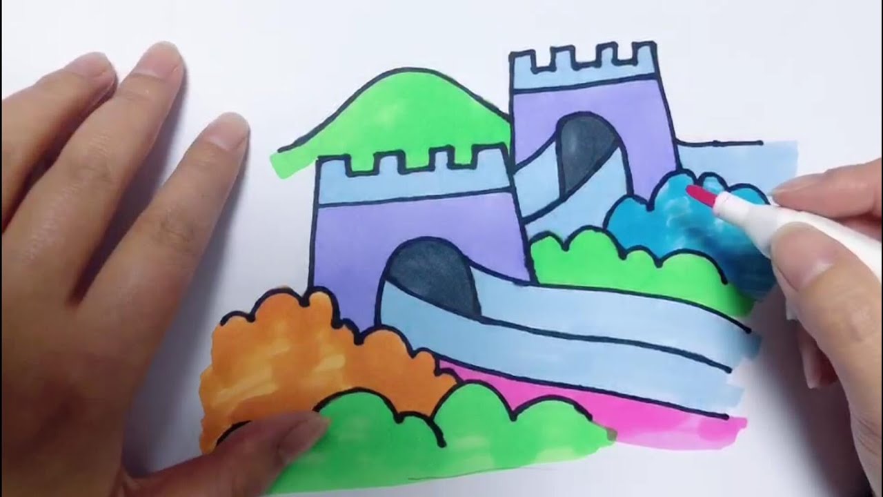 How To Draw Great Wall丨Easy Drawing Lesson For Kids-113
