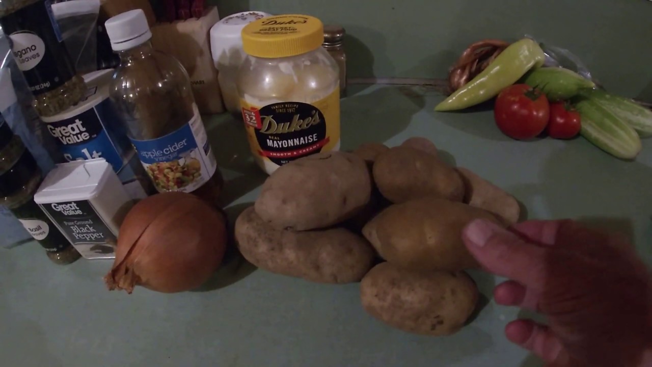Best Old Fashioned Southern Potato Salad made by Man. Southern Comfort in a Bowl