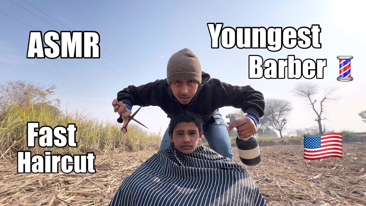ASMR Youngest Barber 💈 In the world 🌍 Fast Haircut 💇