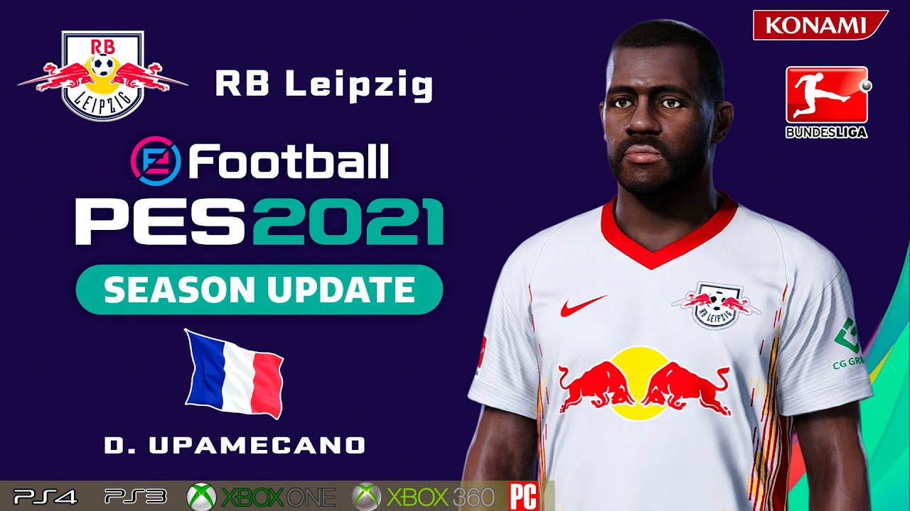 D. UPAMECANO face+stats (RB Leipzig) How to create in PES 2021