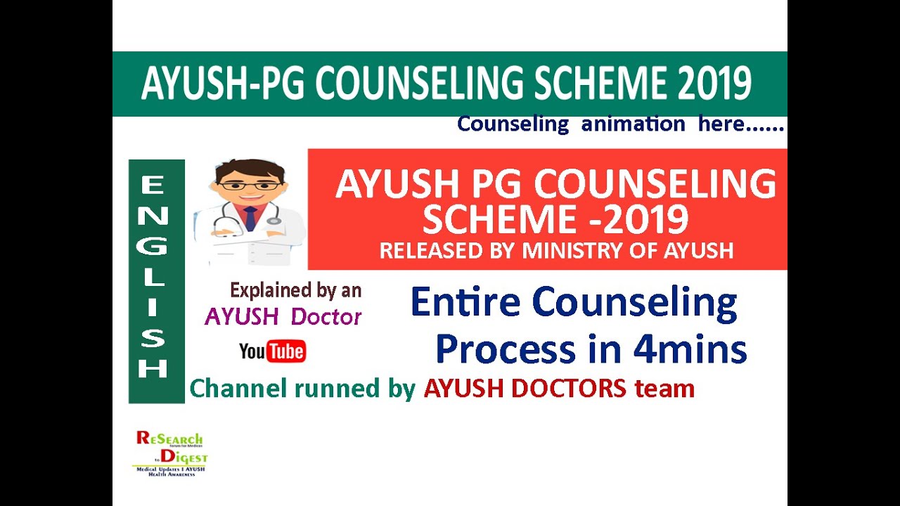 AYUSH PG Counseling Scheme 2019 Released by AYUSH Ministry