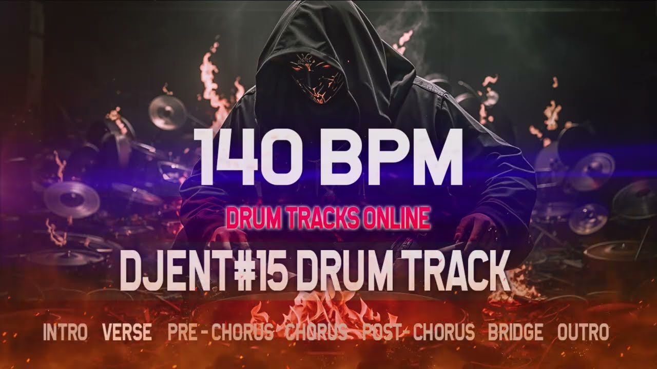 🥁 Djent Metal Drum Track #15 140 BPM (High-Quality!)