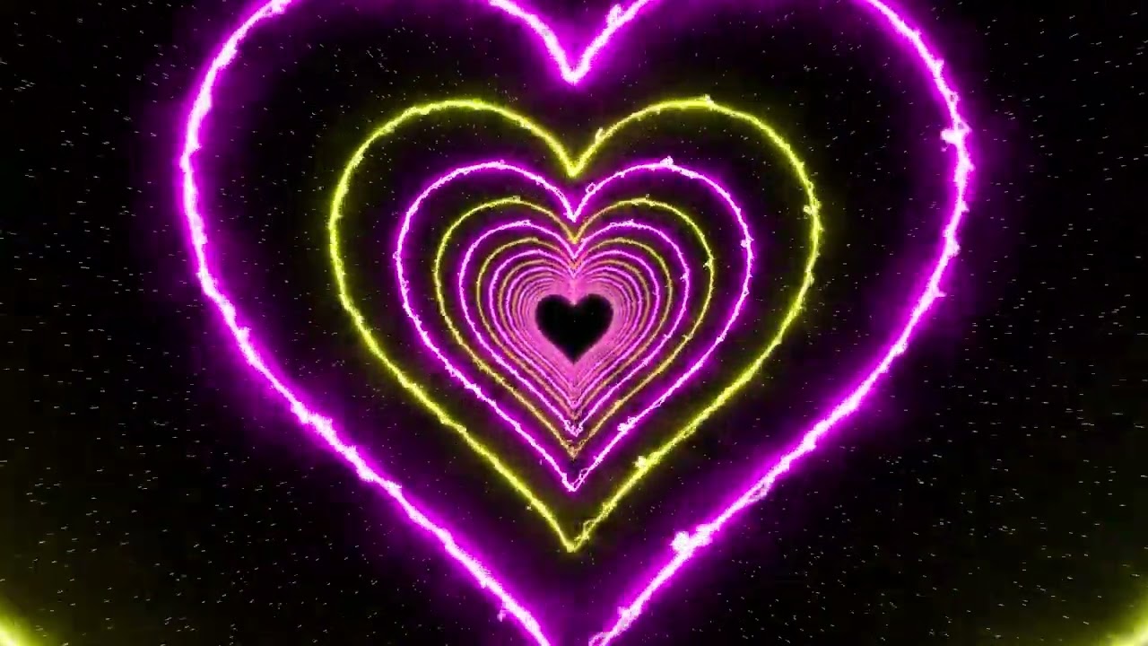 Purple Yellow LOVE HEART TUNNEL LOOP 💜4 HOUR TV wallpaper
