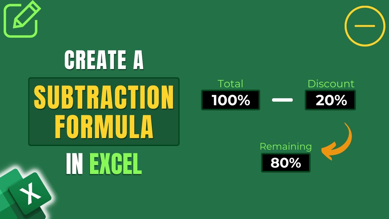 How to Create Subtraction Formula in Excel