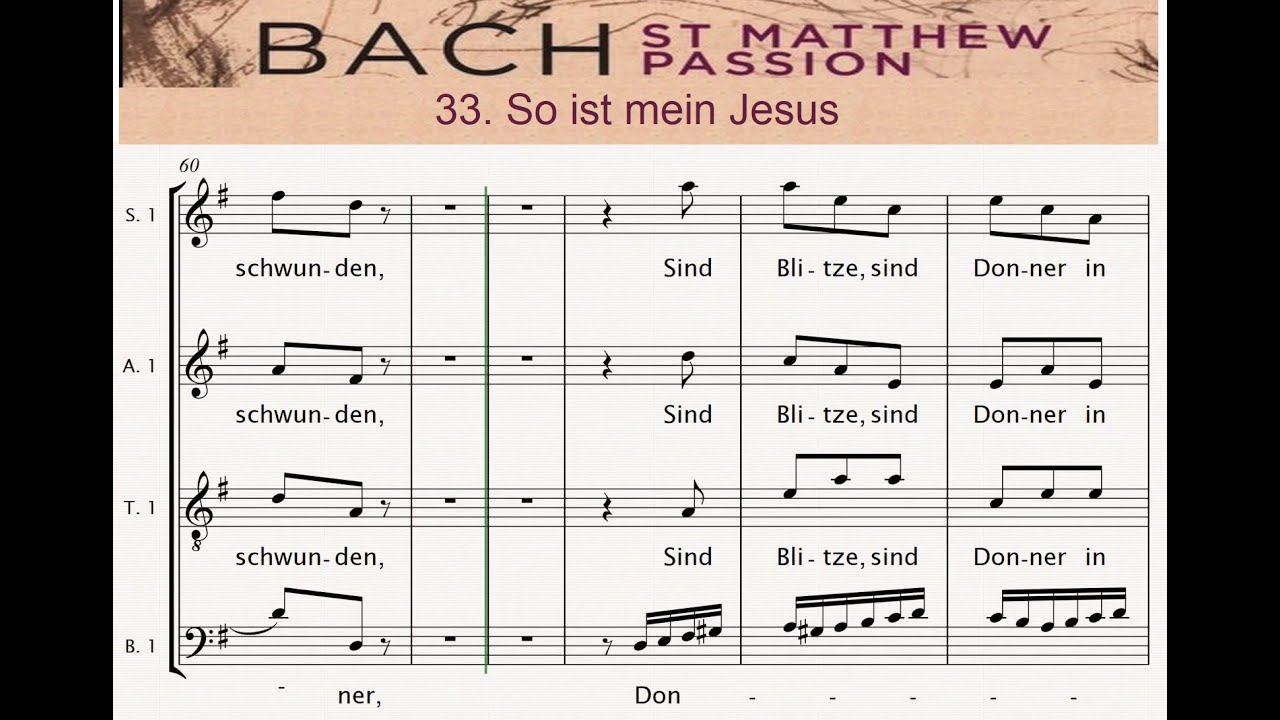 33. (27a) So ist mein Jesus  🎵 St Matthew Passion, J.S. Bach - Choir 2 | BASS - REDUCED SPEED