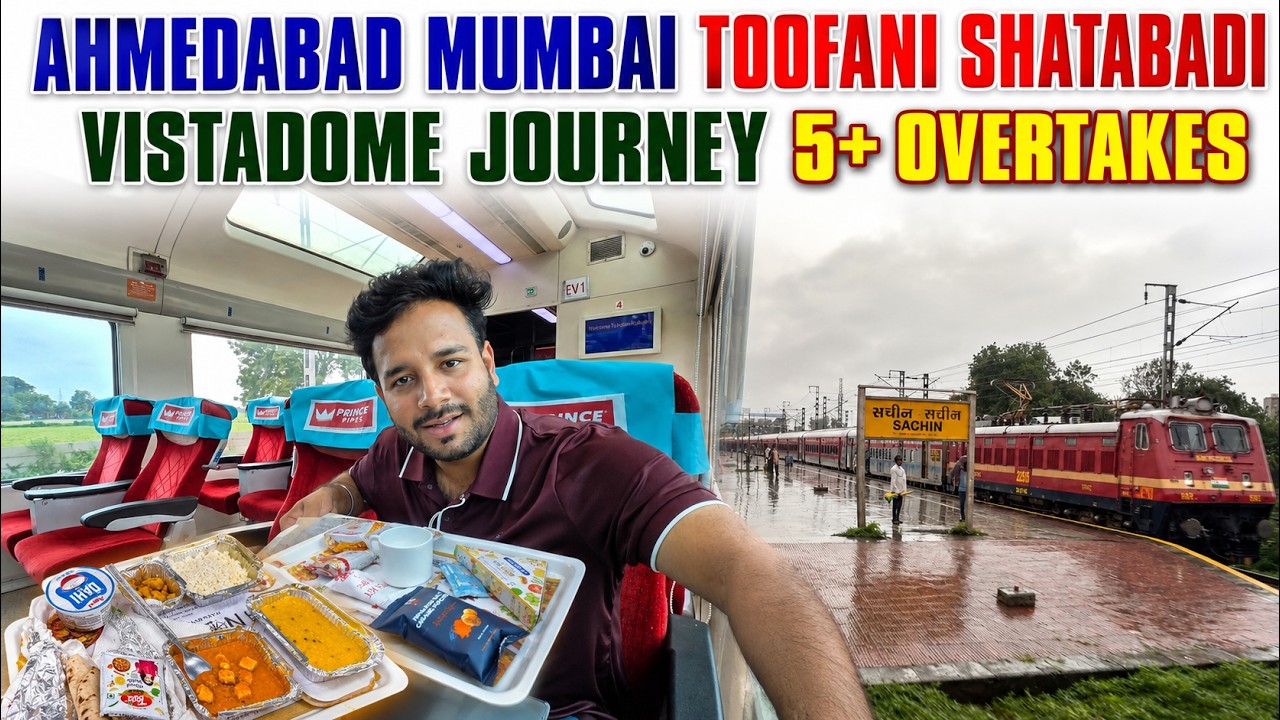 12010 Ahmedabad&ndash;Mumbai Shatabdi | Vistadome, Food & 5+ Overtakes Full 130Kmph Journey experience
