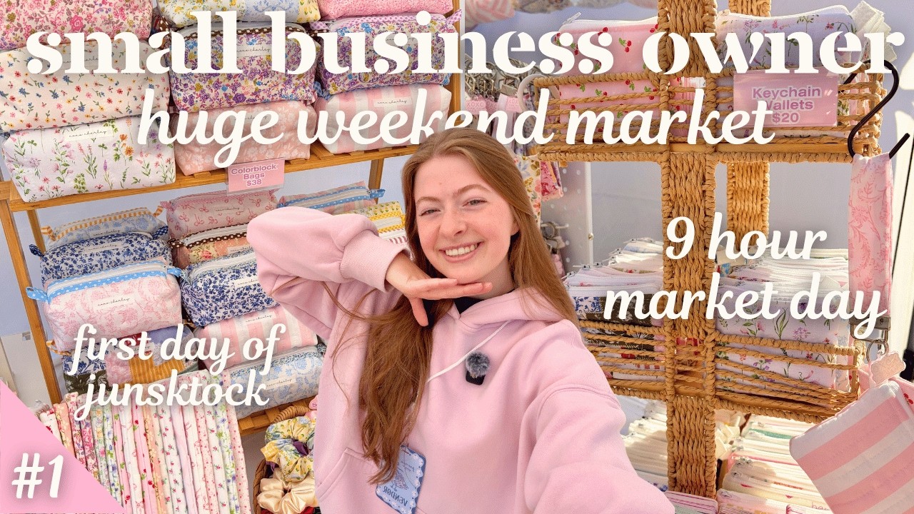 ВЛОГ: 9-ЧАСОВОЙ ДЕНЬ НА ЯРМАРКЕ!🛍️🌷💛 || продаю изделия ручной работы в первый день Junkstock!✨