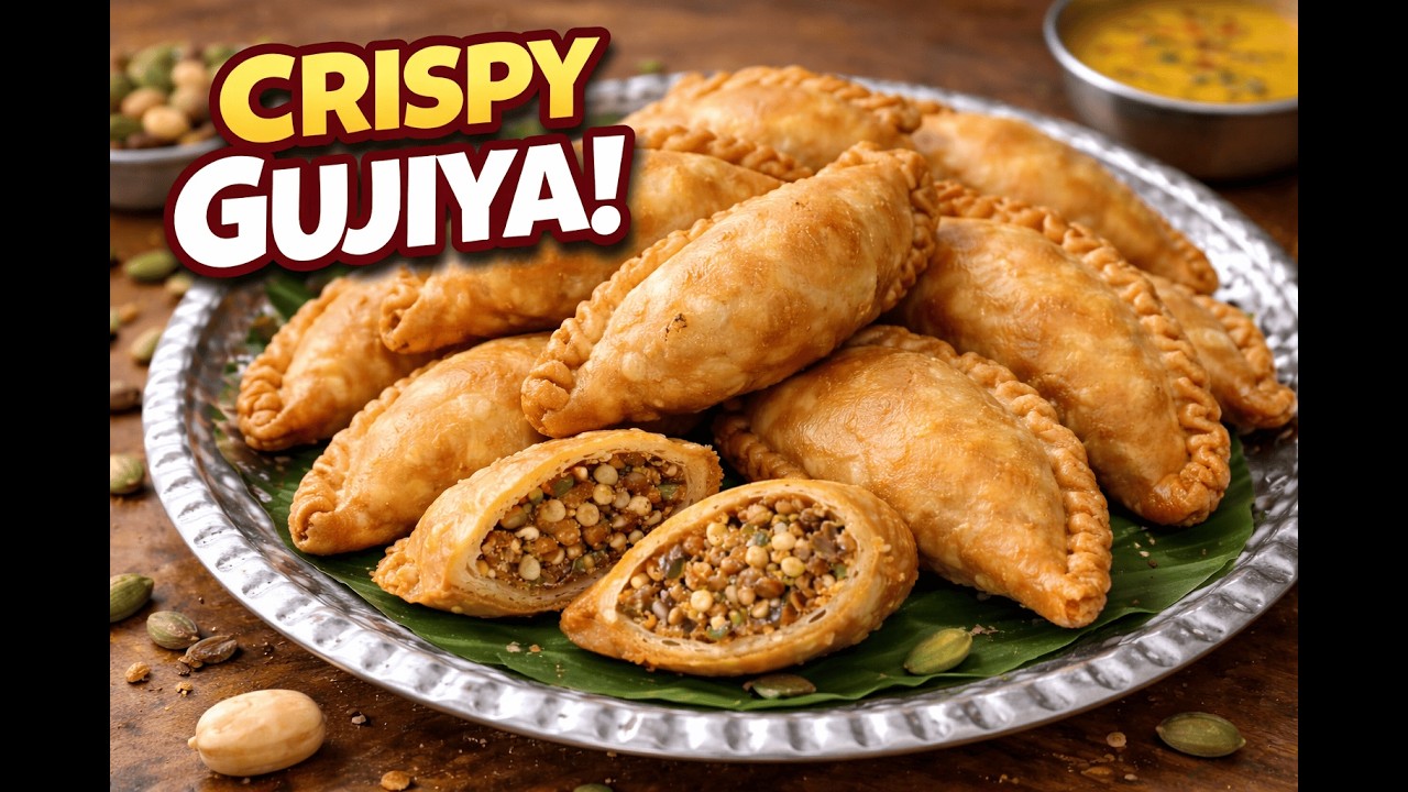 Crispy Gujiya नए तरीके से बनाएं एकदम खस्ता गुजिया। होली पे बनाई बहुत ही स्वादिष्ट मावे वाली गुजिया।
