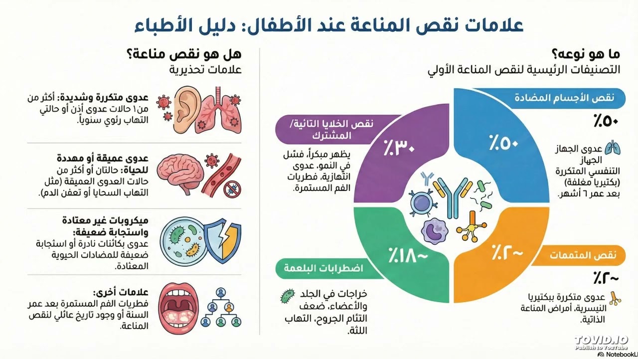 نقص المناعة عند الأطفال التشخيص والعلاج