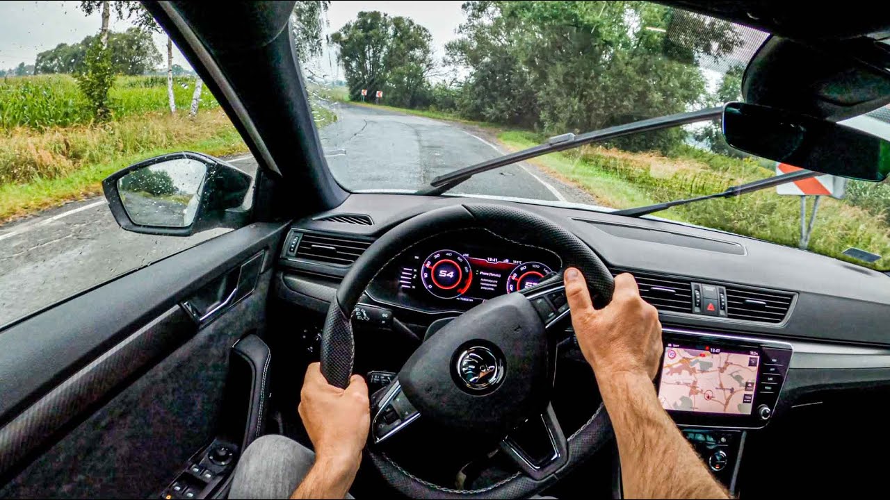 Skoda Superb Sportline 2.0 TSI 190 HP | POV Test Drive #594 Joe Black