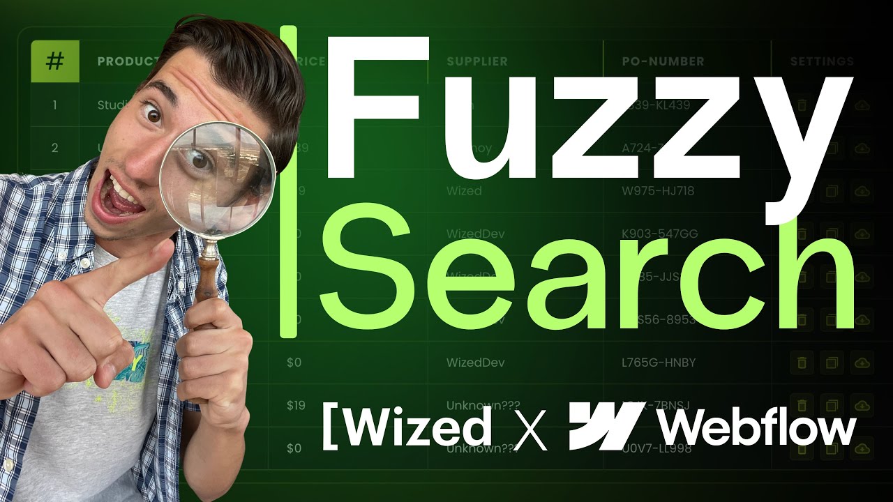 Fuzzy Search in Wized & Webflow for Dynamic Lists (Works with any Database!) @Finsweet