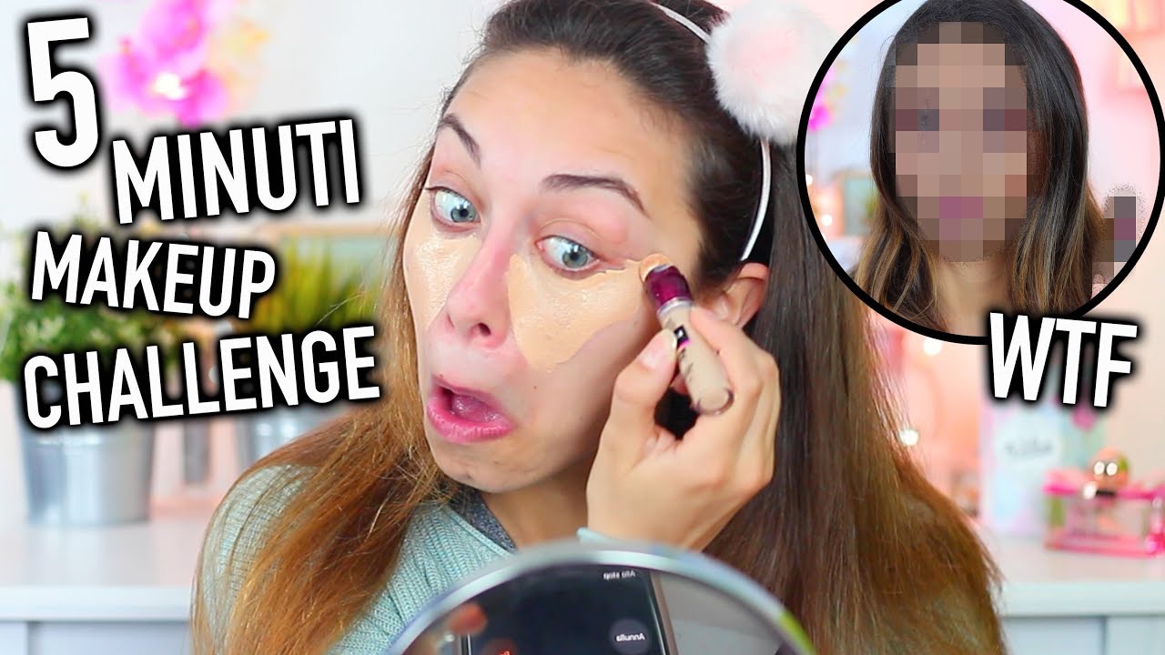 MI TRUCCO IN CINQUE MINUTI CRONOMETRATI! 5 MIN CHALLENGE!!