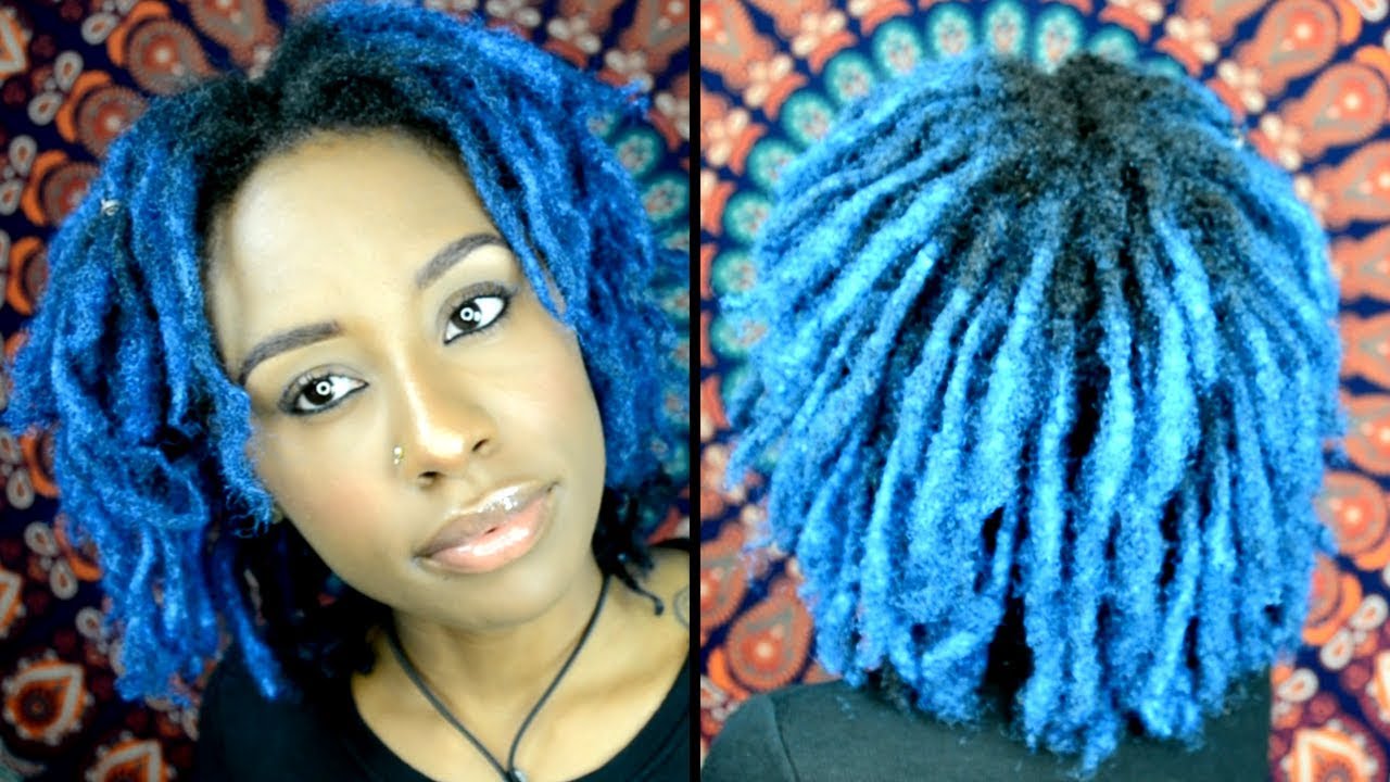 BLUE LOCS! NO DYE NO BLEACH!!! (How I Got Vibrant Blue Locs With No Chemicals)