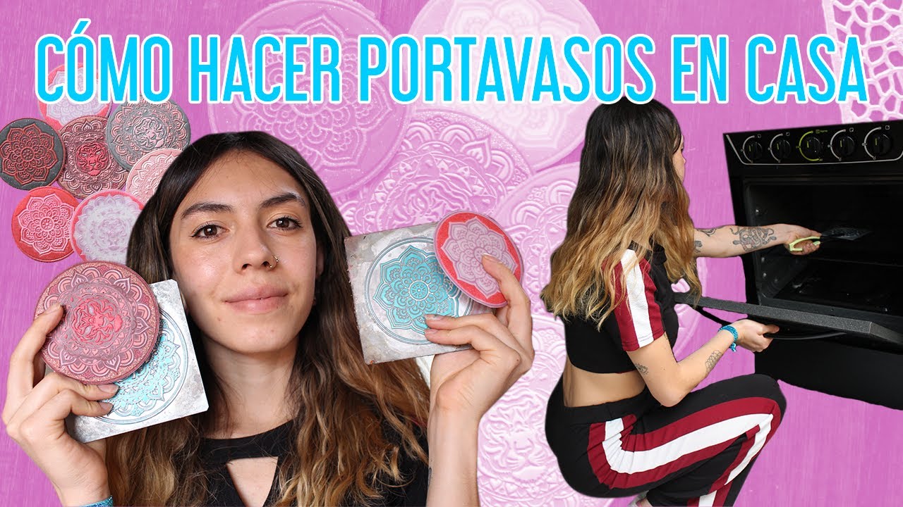 CÓMO HACER PORTAVASOS DE PLASTISOL EN EL HORNO DE TU CASA. DIY | Malu a la obra 🛠️